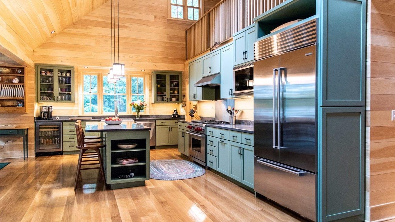 Interior con madera de abeto Douglas